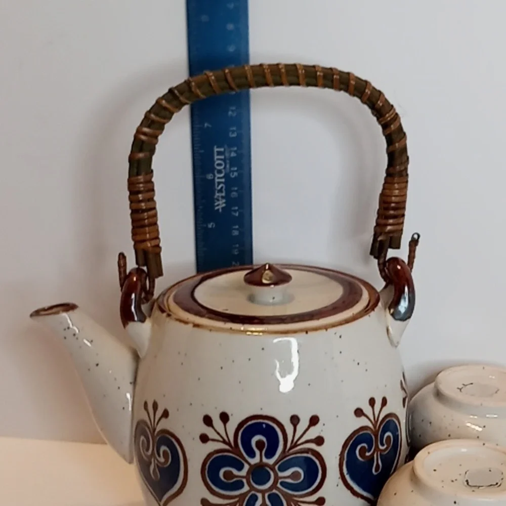 Cottagecore Vintage Handcrafted Otagiri Original Japanese Teapot With Six Cups